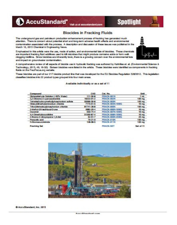 Accustandard Petro Biocides in Fracking Fluids